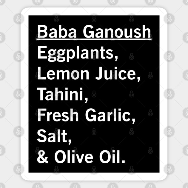 Baba Ganoush Eggplant Recipe Vegan Vegetarian Foodie Gift Sticker by CoolFoodiesMerch